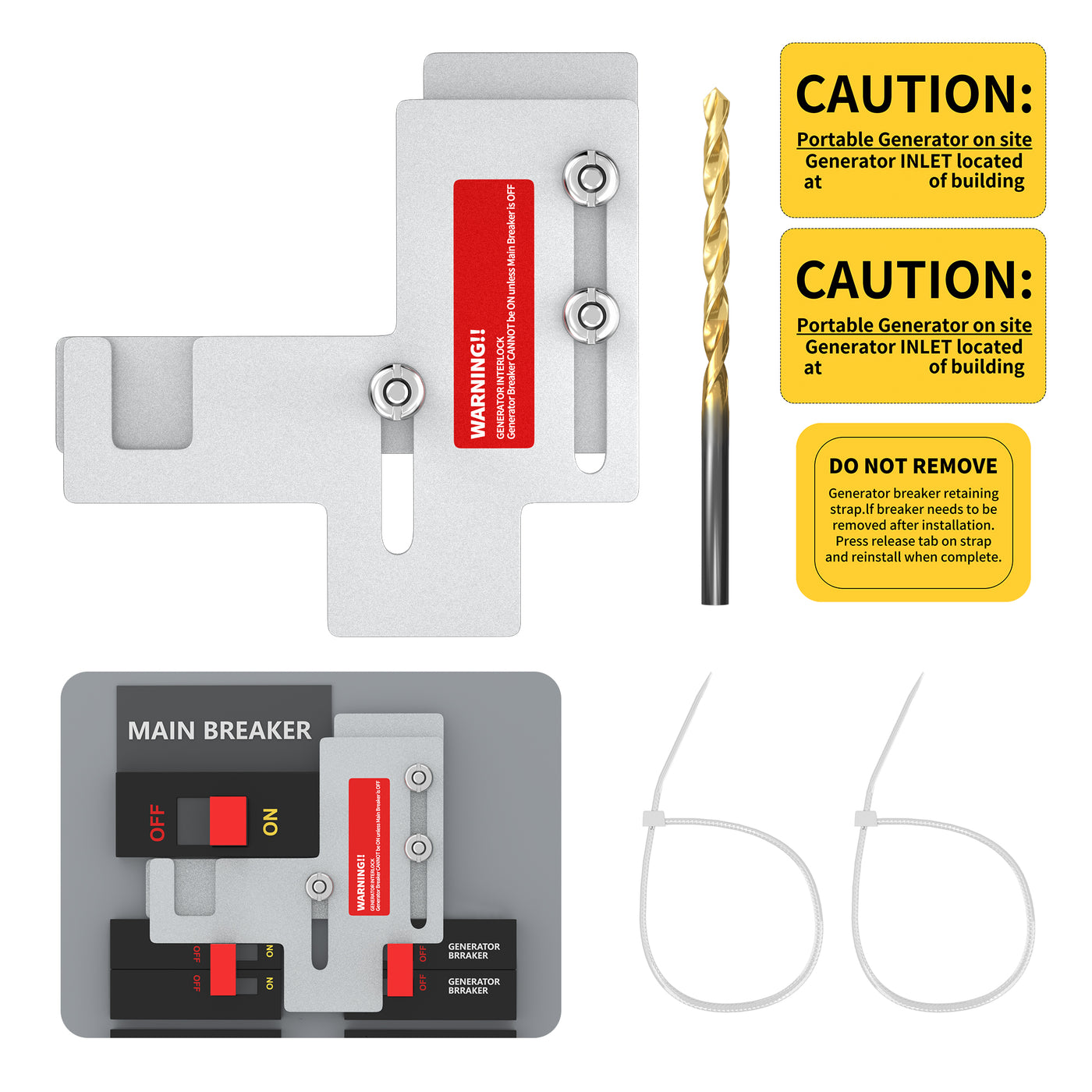 Generator Interlock Kit - Siemens and Murray 150/200A (SIE-P2), 7/8" - 1-1/4" Spacing