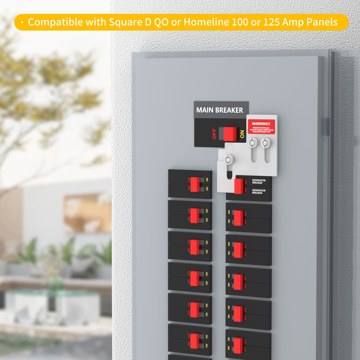 Generator Interlock Kit Square D Homeline 100 Amp Panel (first ...