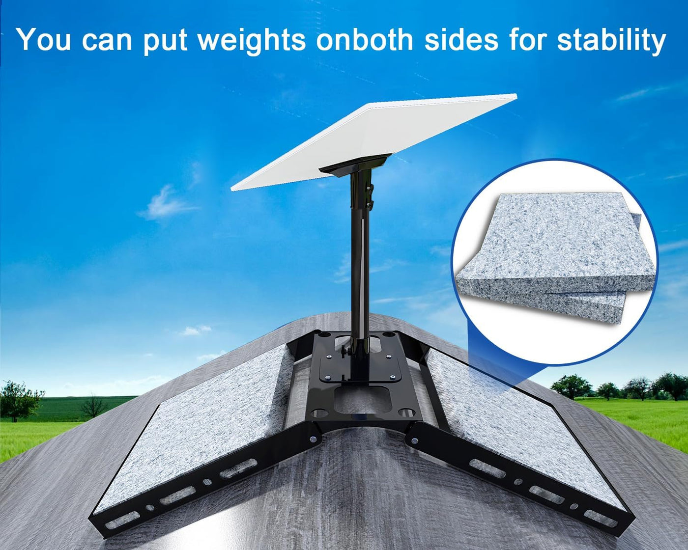 Starlink Gen 3 Roof Peak Ridge Mount Kit with Pipe Adapter and Pole