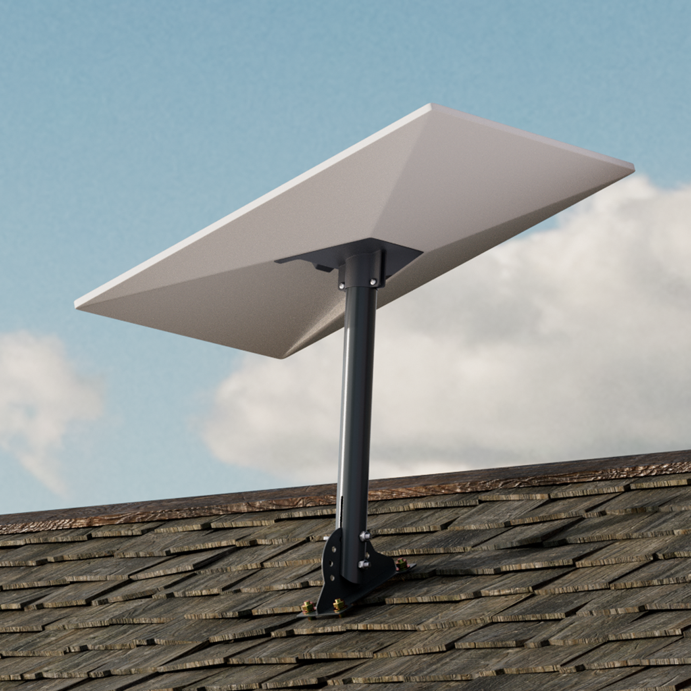 Starlink Gen3 Roof Mount Kit - Pole Mount Bracket For Sloped Roofs (Black)
