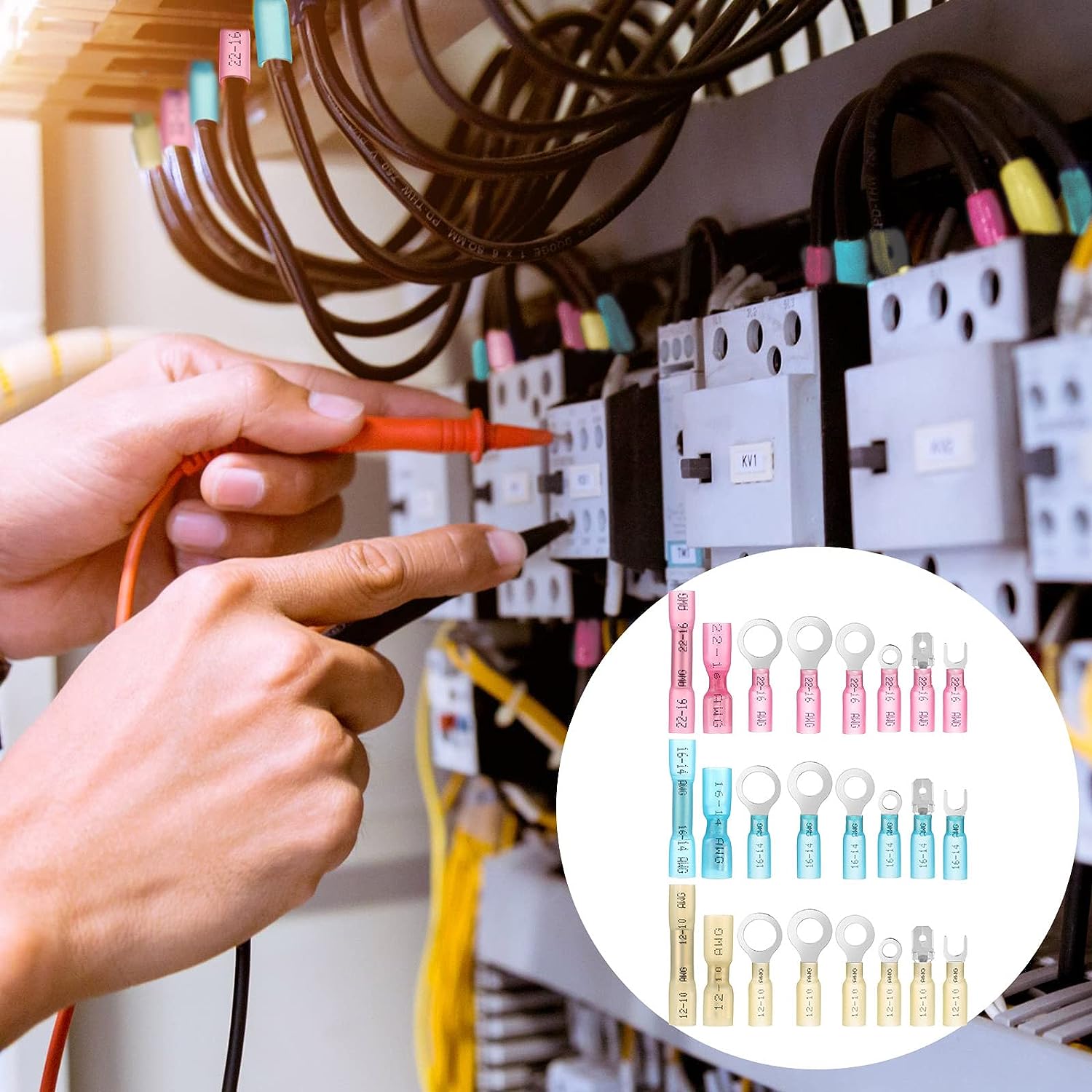 435PCS Heat Shrink Wire Connector Kit with Ring Fork Spade Butt Splice ...