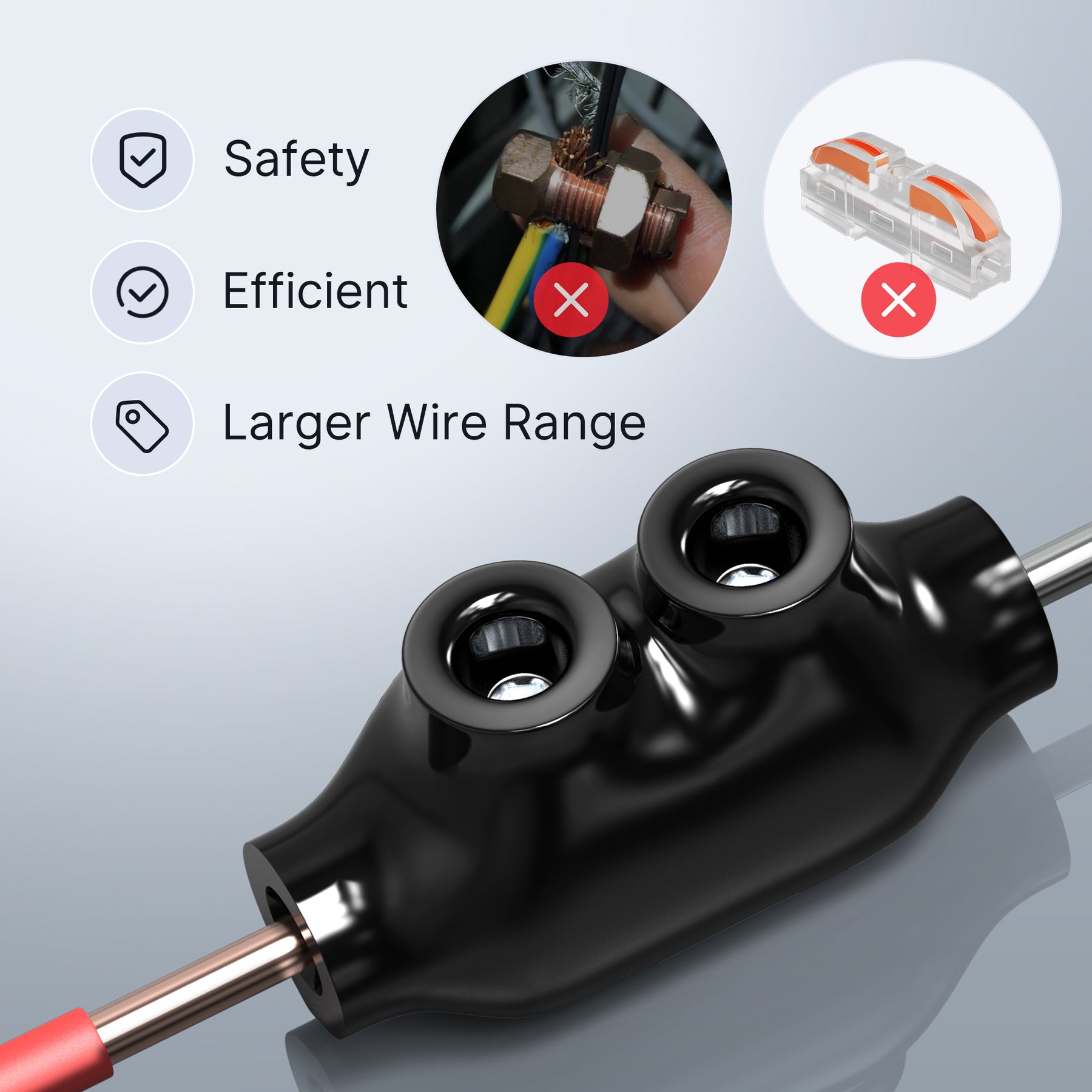 Inline Power Connection 2 AWG - 14 AWG 2-Port In-line Entry Insulated Tap Connector – DAIER