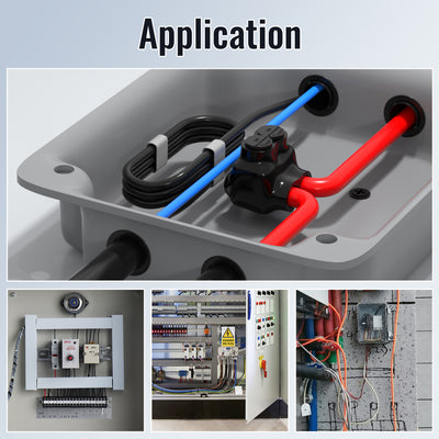 250 MCM - 6 AWG 2-Port Single-Sided Entry Pre-Insulated Connector for Aluminum and Copper Wire