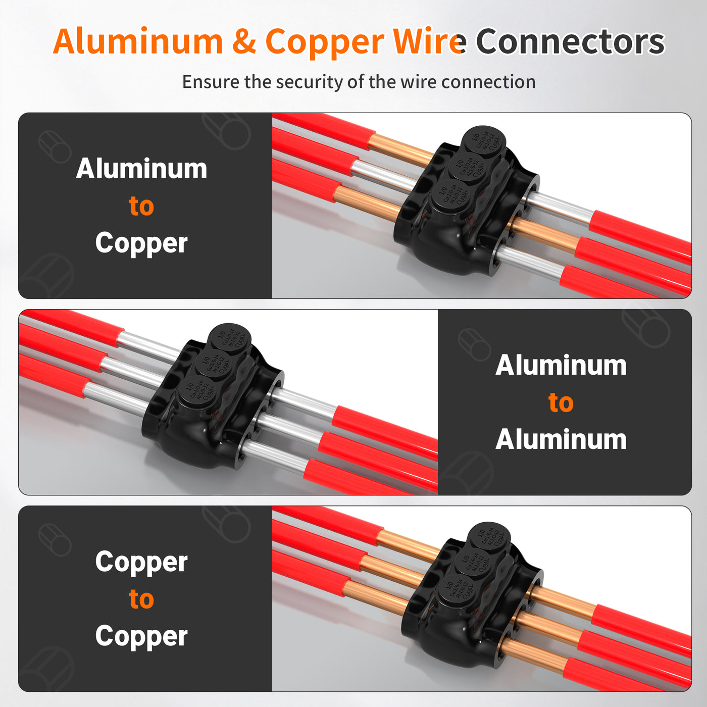 1/0 AWG - 14 AWG 3 Port Dual Entry Pre-Insulated Multi-tap Wire Connector