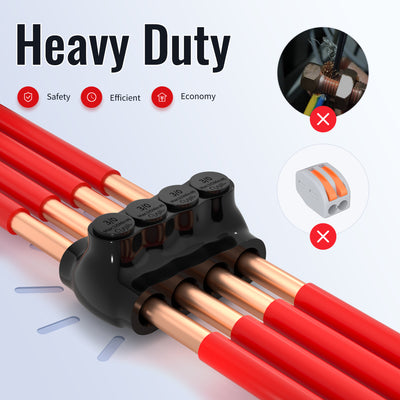 3/0 AWG - 6 AWG 4 Port Dual-Sided Entry Insulated Multi Tap Connector