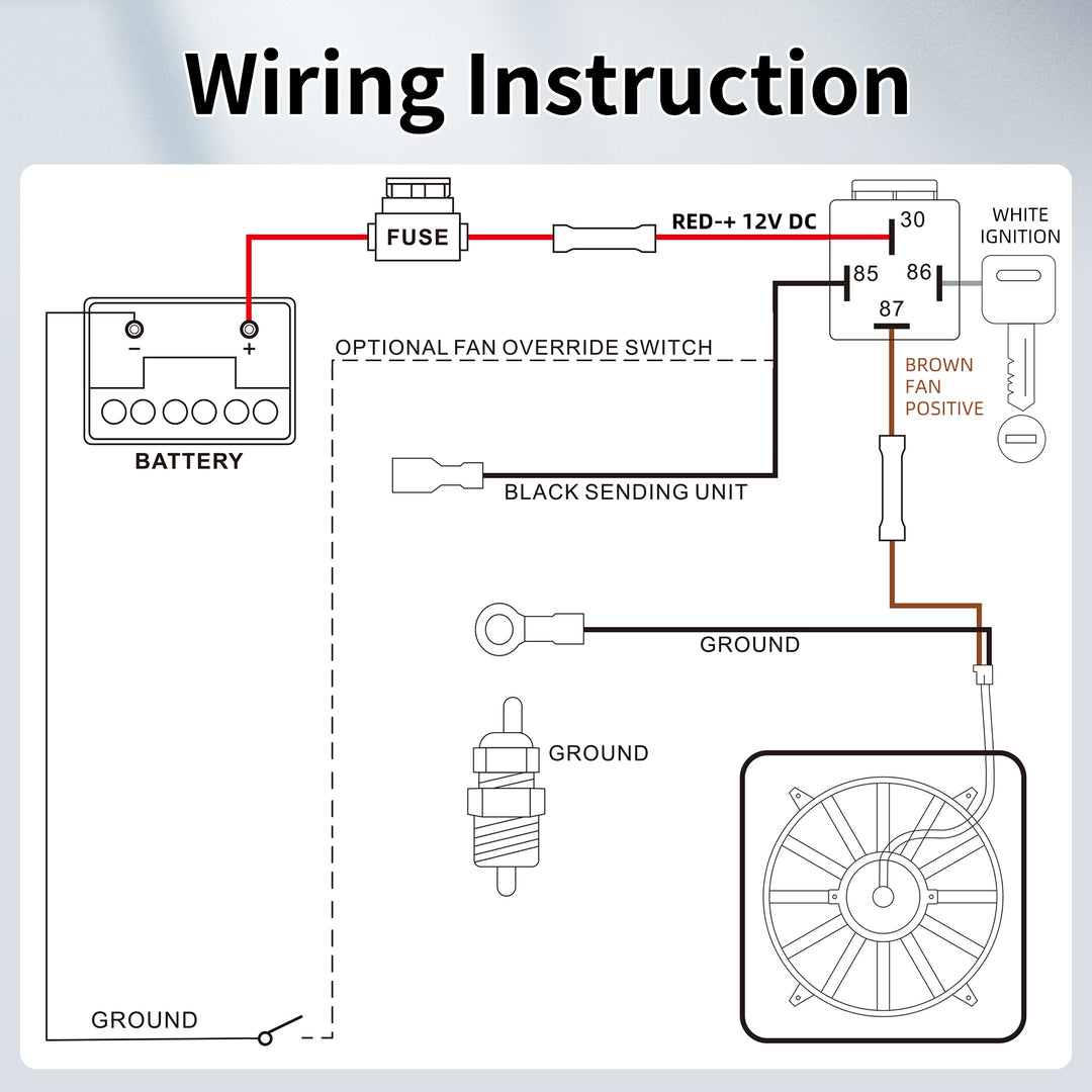 aftermarket radiator fan relay wiring diagram with fuse 12-gauge wire temperature switch