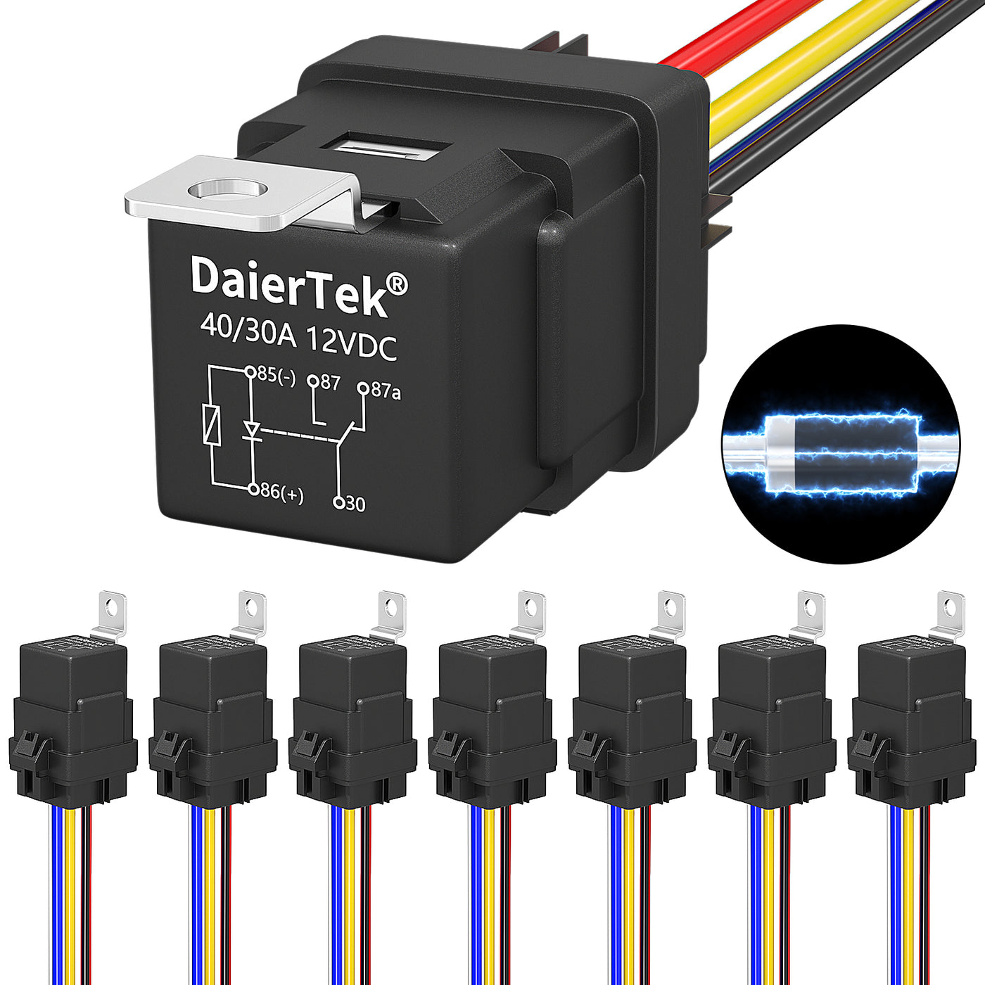 Auto Car 12V 30/40A 5 Pin SPDT Waterproof Relay With Socket