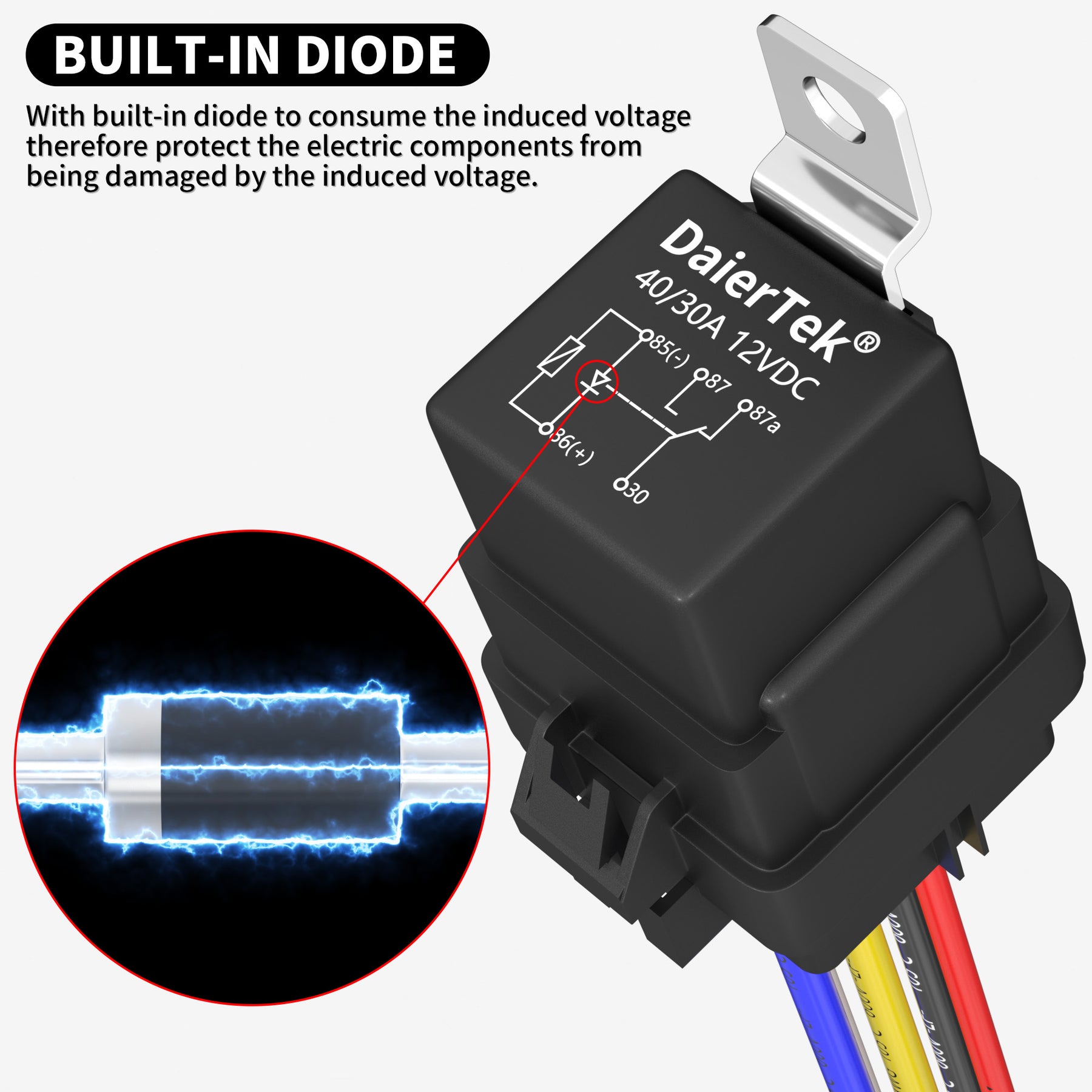 Auto Car 12V 30/40A 5 Pin SPDT Waterproof Relay With Socket – DAIER