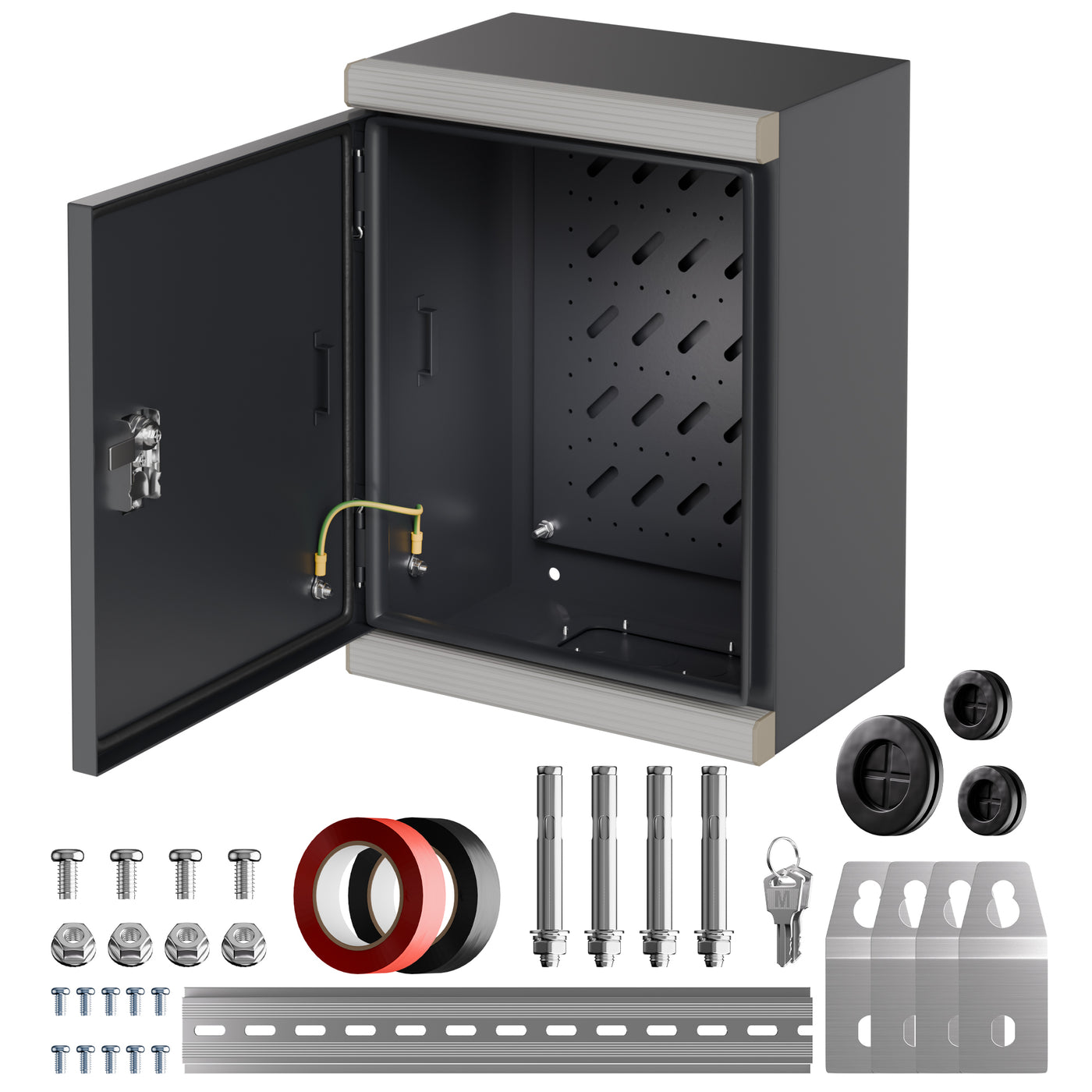 15.75 x 11.81 x 7.87 in Weatherproof Metal Electrical Box | Lockable S ...