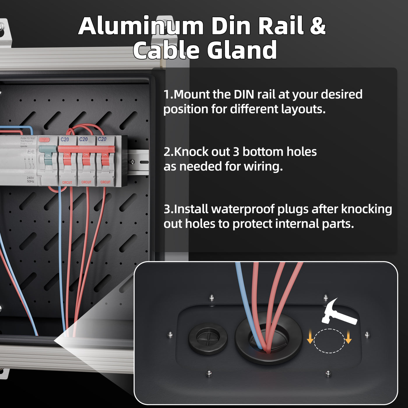 15.75 x 11.81 x 7.87 in Weatherproof Metal Electrical Box | Lockable S ...