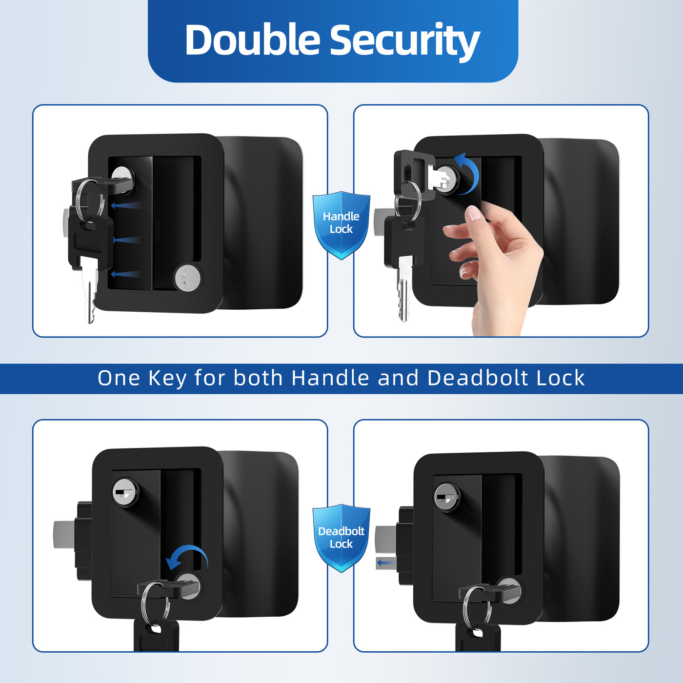 K-7904-1-B Double SecurityRV Door Lock with Paddle Deadbolt