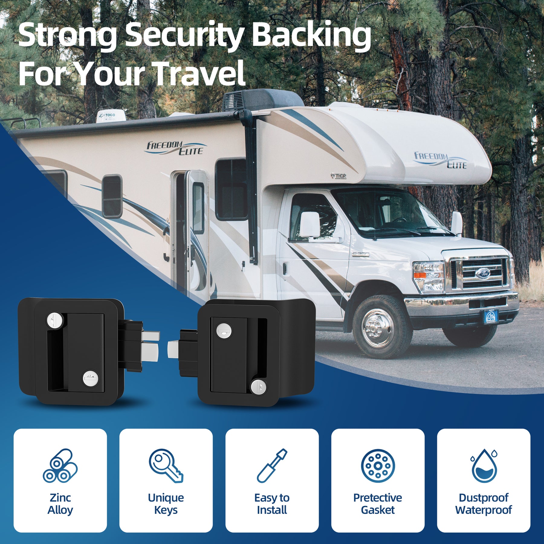 RV Travel Trailer Entry Door Lock Double Open RV Door Lock – DAIER