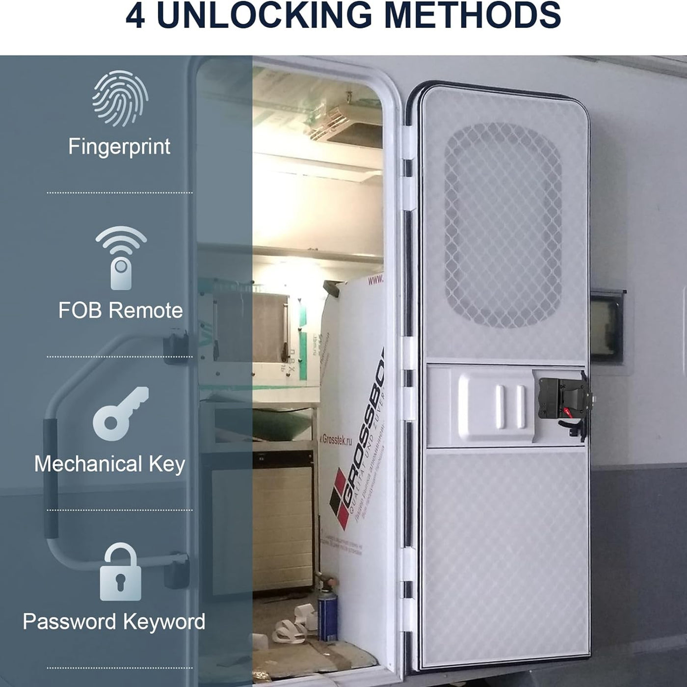 Zinc Alloy Keyless Entry RV Door Lock Kit with Keypad and Fingerprint - DAIER