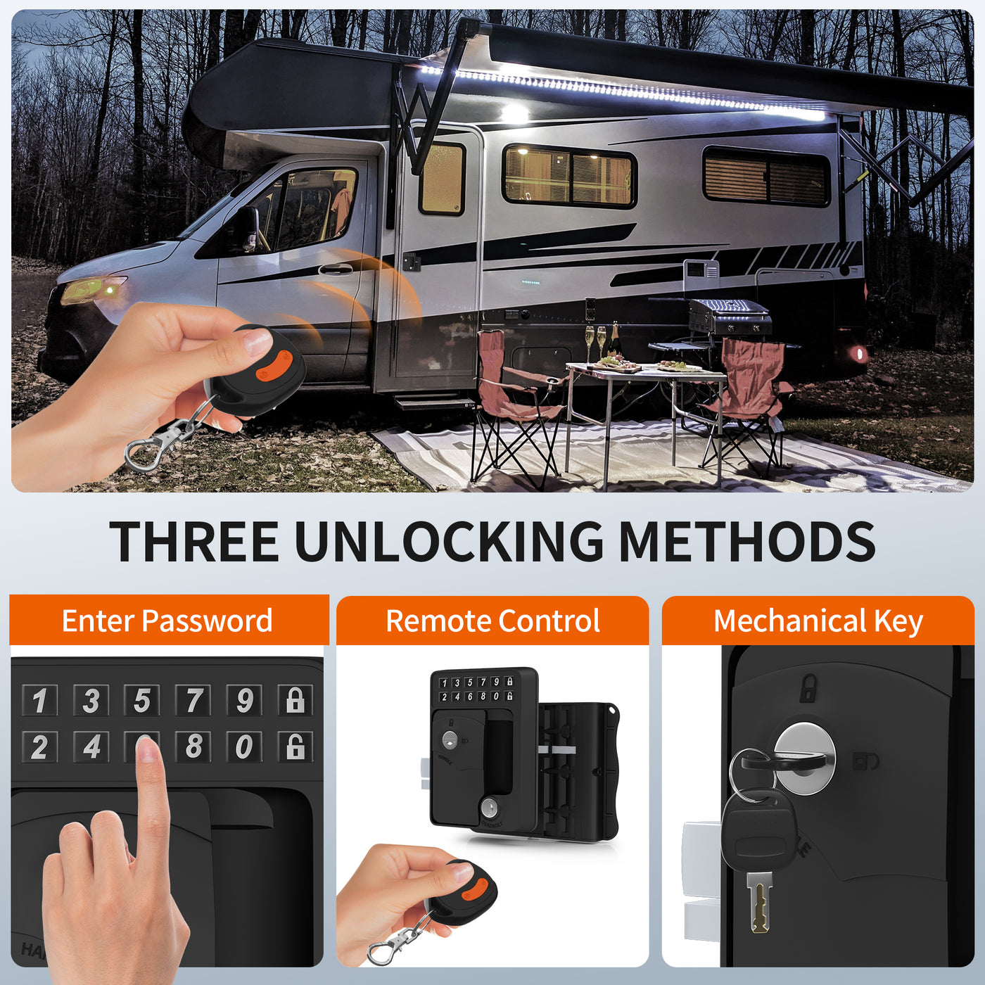 RV Keyless Entry Door Lock with Digit Backlit Keypad - Three Unlocking Methods - DAIER