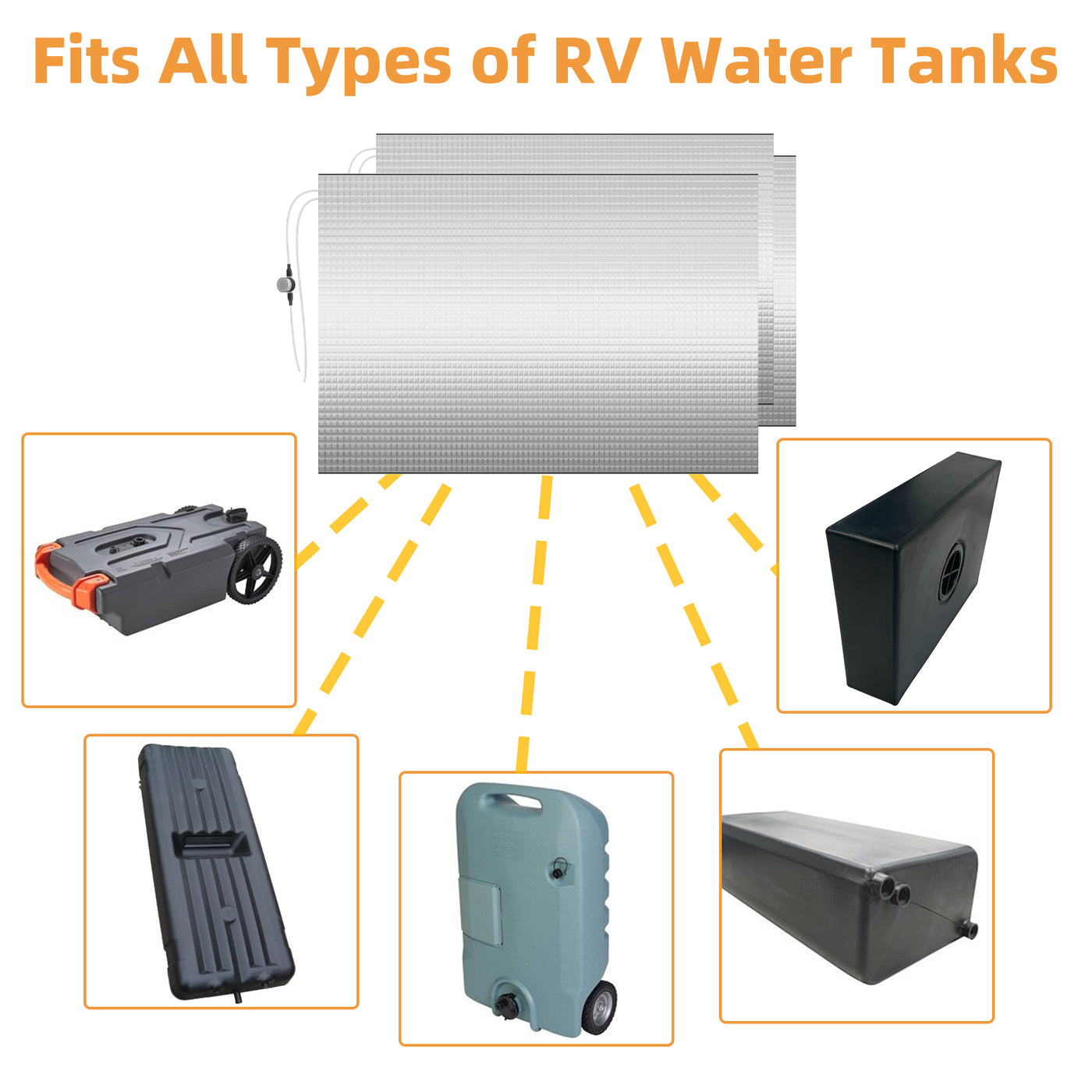 3-Pack RV Tank Heater Pad Kit with Automatic Thermostat | 12V, 40W Pads with 3-Gang Switch Panel for Camper, Trailer