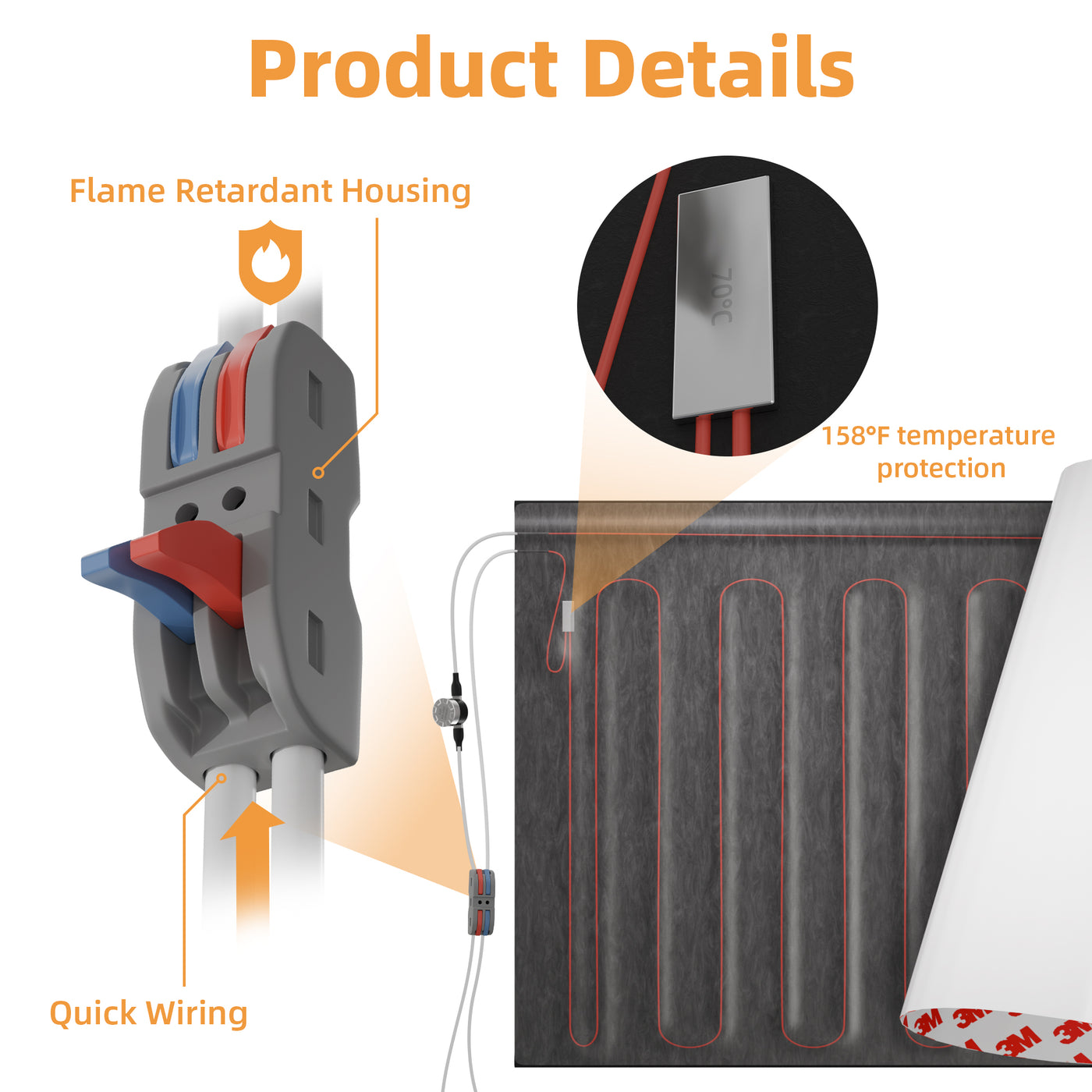 3-Pack RV Tank Heater Pad Kit with Automatic Thermostat | 12V, 40W Pads with 3-Gang Switch Panel for Camper, Trailer