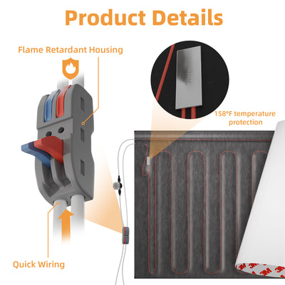 3-Pack RV Tank Heater Pad Kit with Automatic Thermostat | 12V, 40W Pads with 3-Gang Switch Panel for Camper, Trailer
