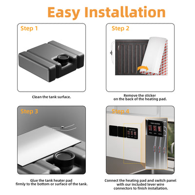 3-Pack RV Tank Heater Pad Kit with Automatic Thermostat | 12V, 40W Pads with 3-Gang Switch Panel for Camper, Trailer