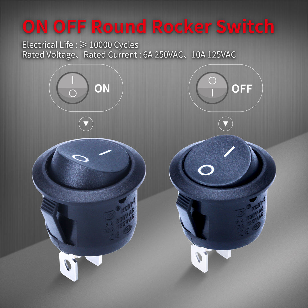 20mm Mini Spst Switch DaierTek Round Rocker Switch 12V ON Off Switch 12 ...