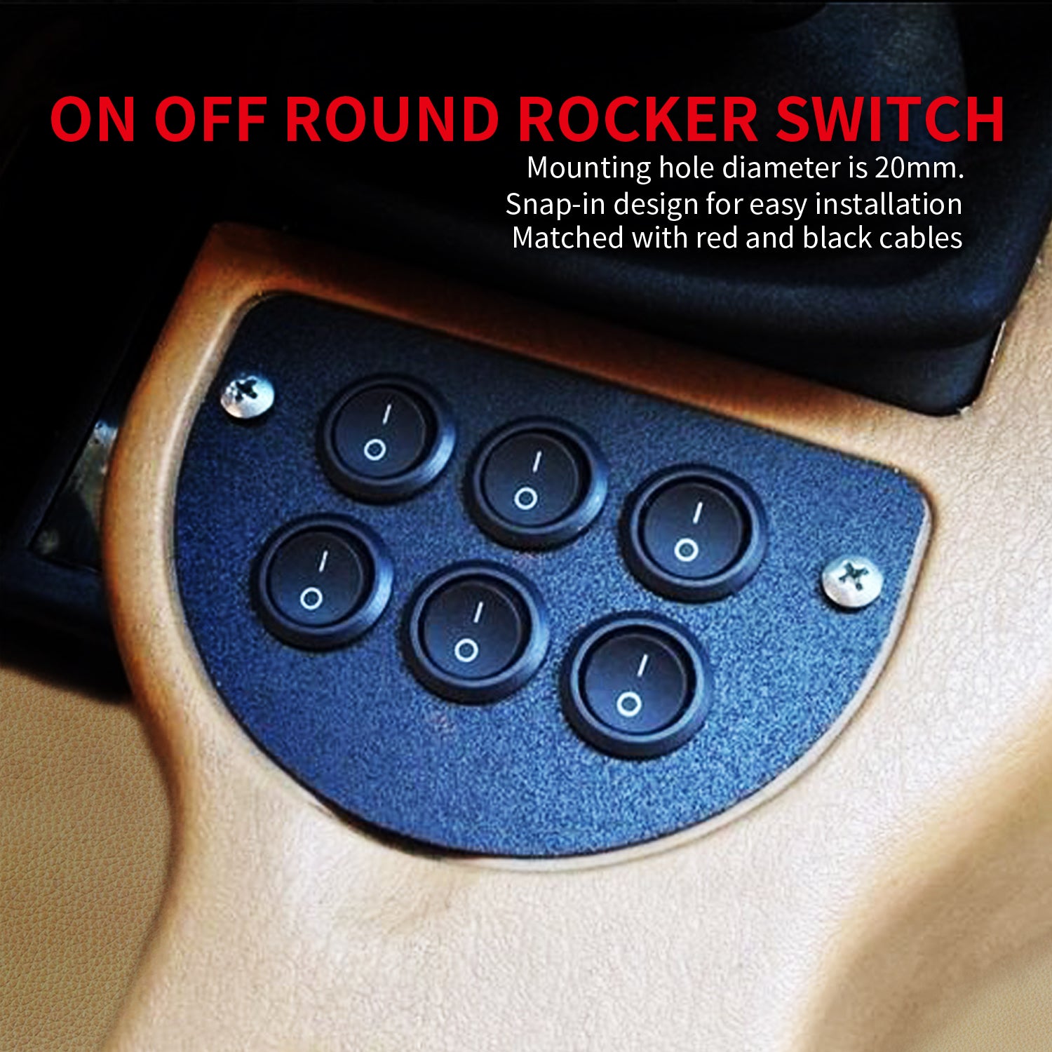 5 Sets 20MM ON-OFF SPST Round 12V Rocker Switch with Wires – DAIER