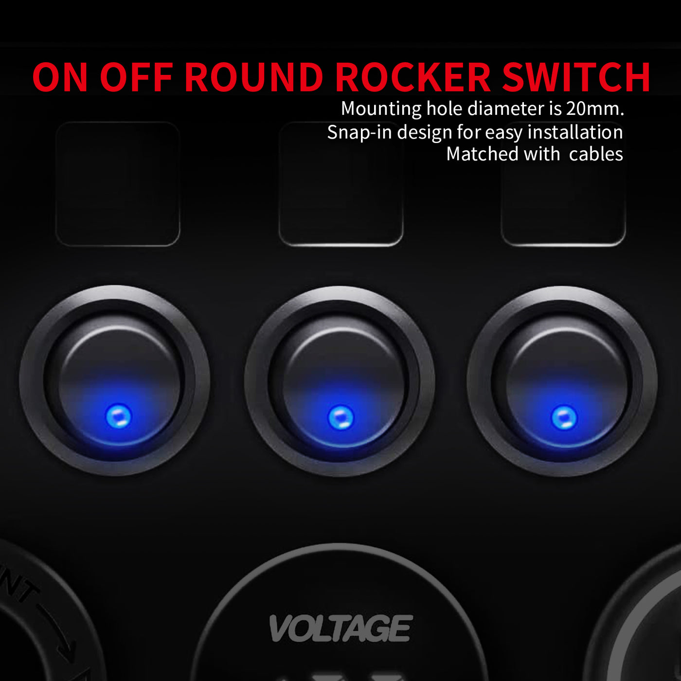 5PCS 12V 20A SPST ON-OFF Round LED Dot Lighted Rocker Switch – DAIER