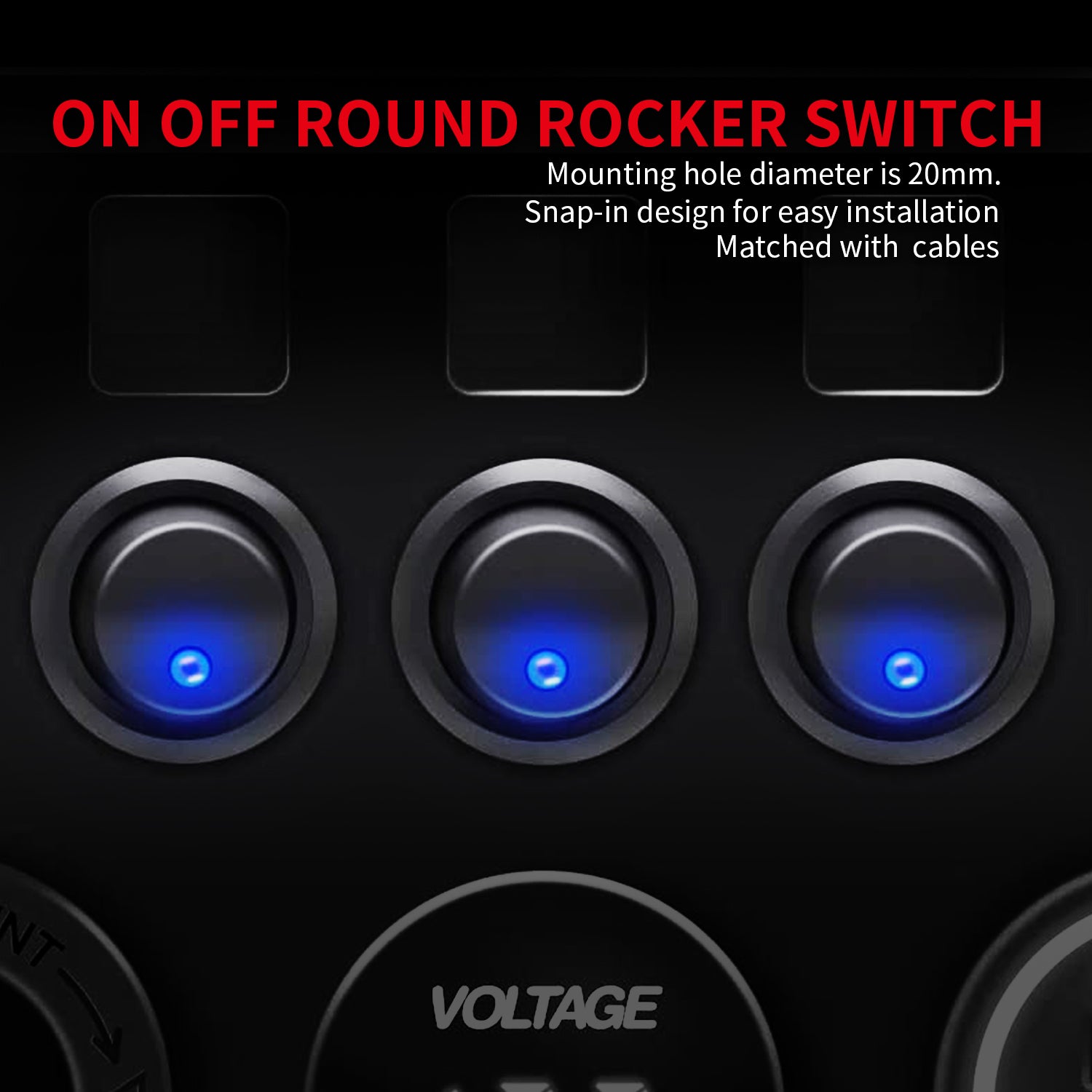 5PCS 12V 20A SPST ON-OFF Round LED Dot Lighted Rocker Switch – DAIER