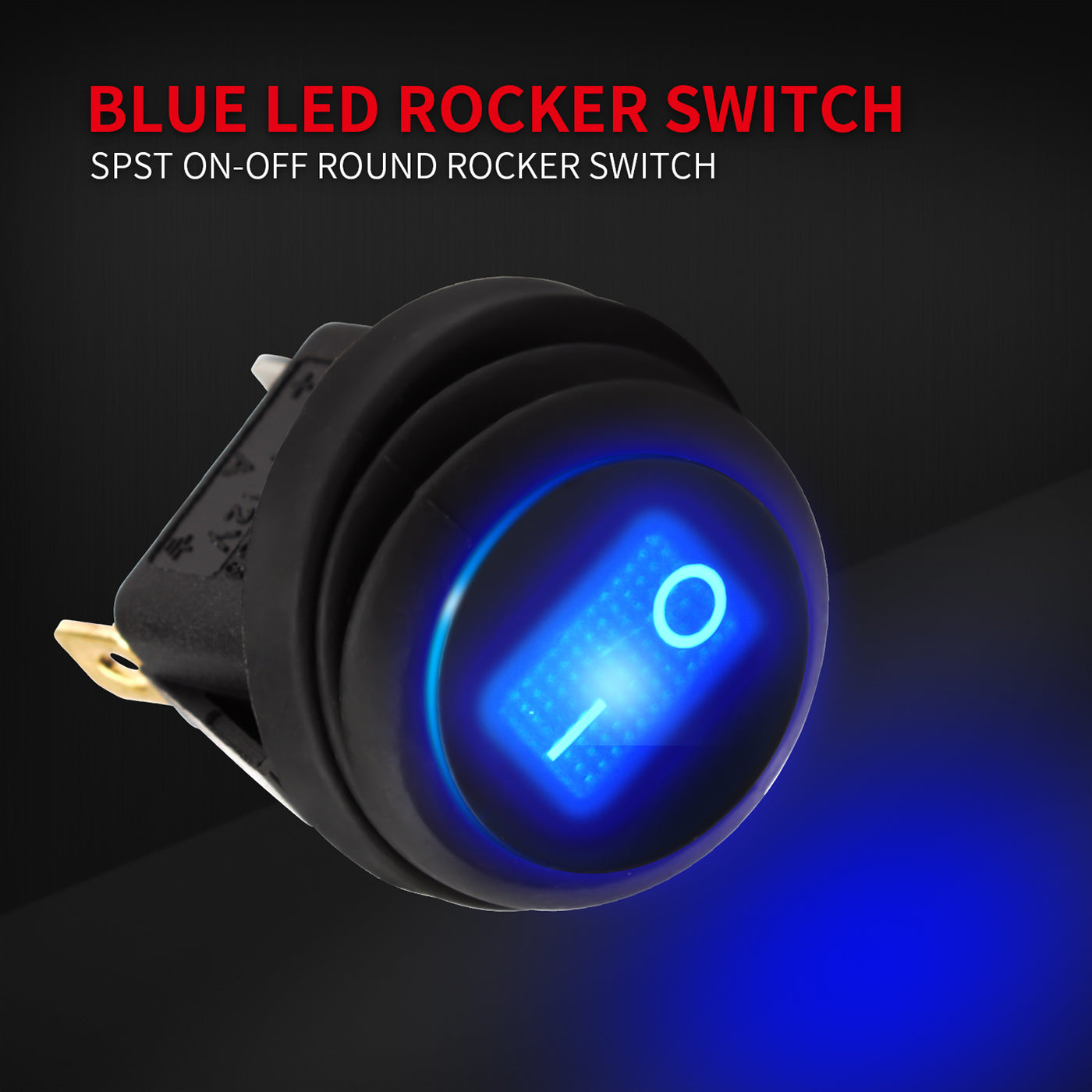 5PCS Waterproof IP65 20A 12VDC Illuminated Round Rocker Switch – DAIER