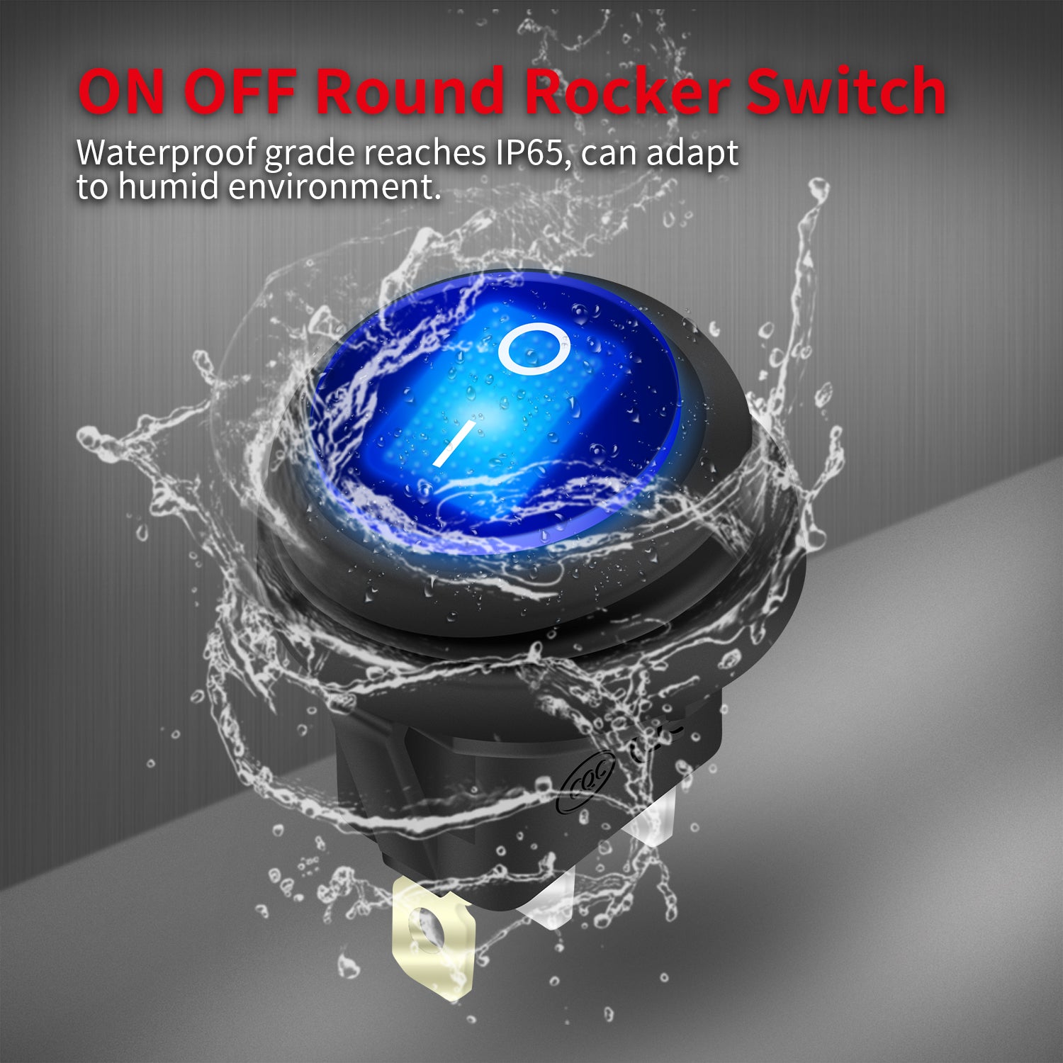 Round Led Switch 5PCS Waterproof IP65 20A 12VDC Illuminated Round Rocker Switch – DAIER