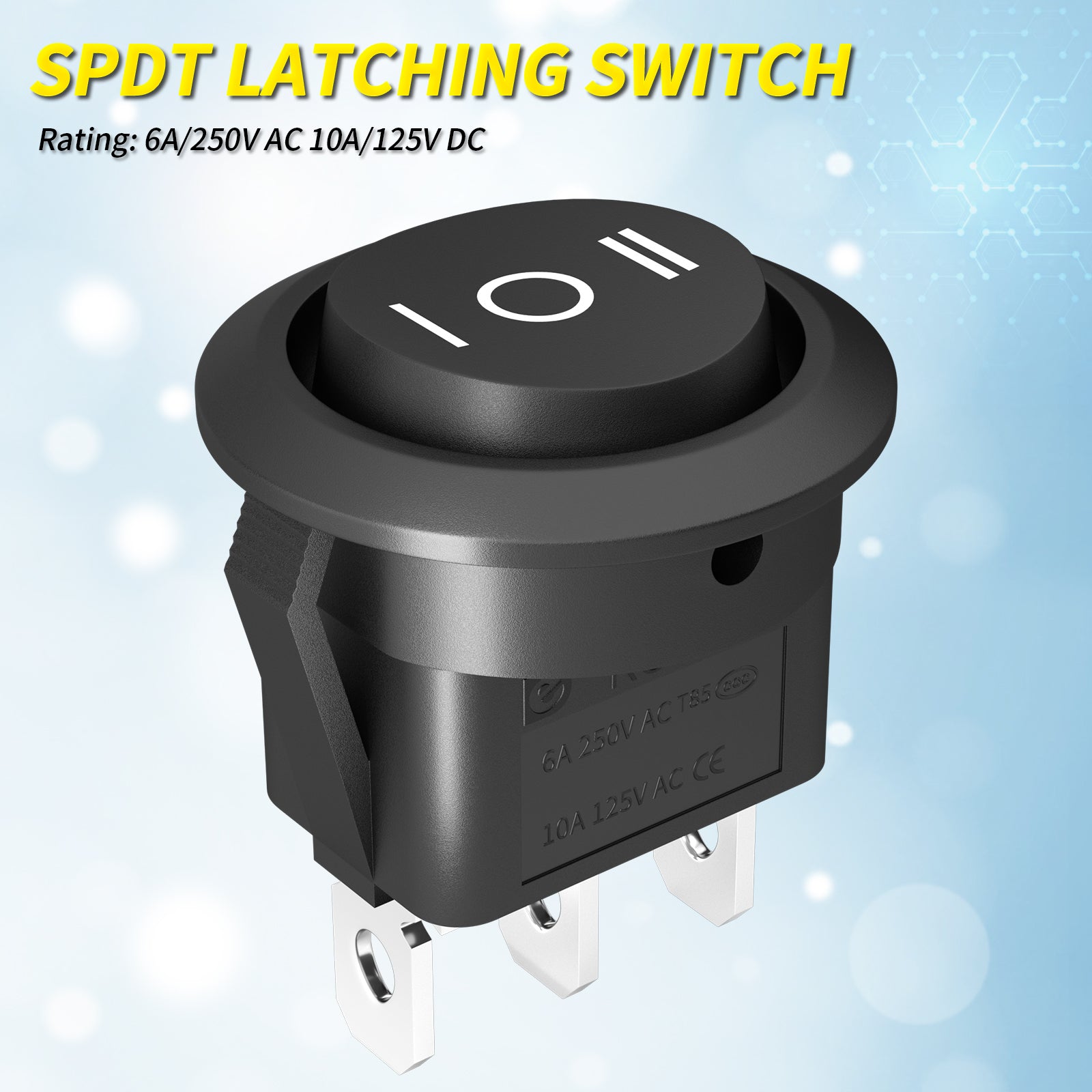 5PCS Round SPDT 3 Position ON-OFF-ON Rocker Switch with Wires – DAIER