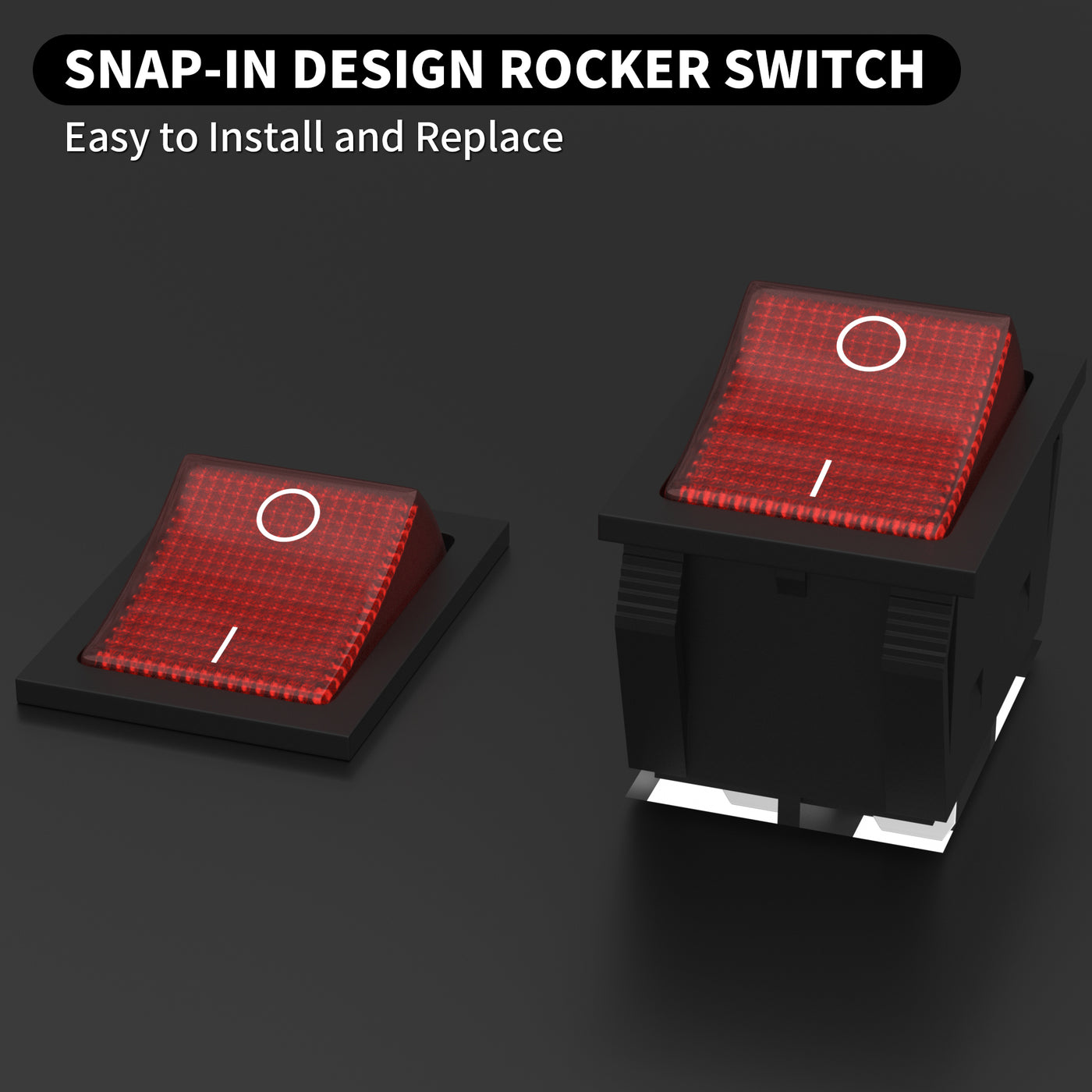 3Pcs Heavy Duty 12V 30A DPST 4 Pins Red LED Rocker Toggle Switch – DAIER