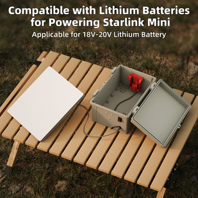 Starlink Mini Dual Milwaukee 18V/20V Battery Adapter Box with DC Plug & Switch