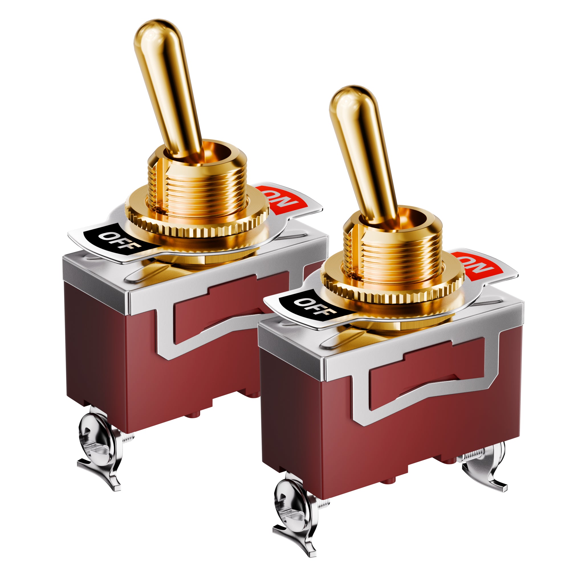 30A 12V Gold Handle Toggle Switch | SPST 2-Pin IP67 | DAIER