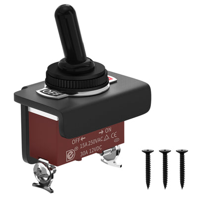 KN3C-101AA_WPC-06_DS-S1-T 12mm SPST ON OFF Toggle Switch with Mounting Bracket and Cover
