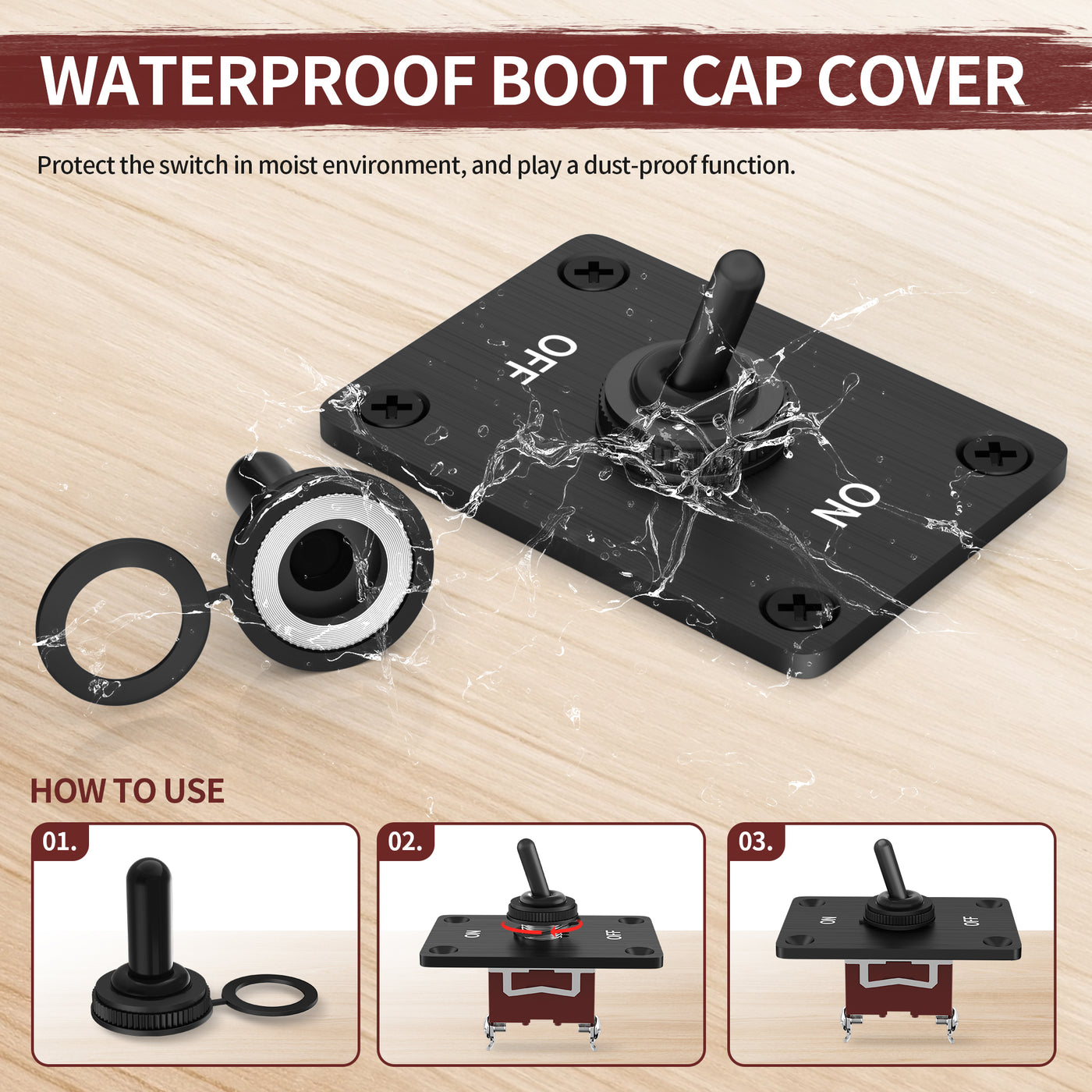 KN3C-101AA+WPC-06+DS Waterproof Boot Cap Cover