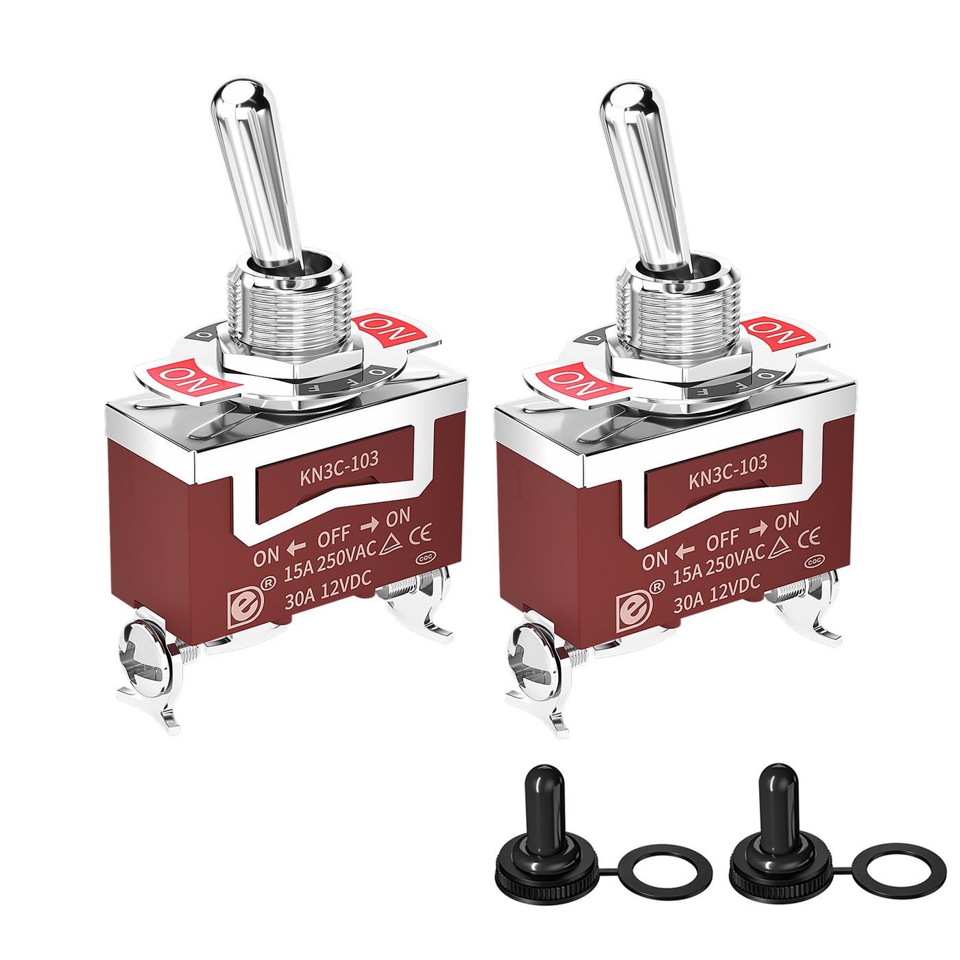 30A 12VDC Heavy Duty SPDT ON-OFF-ON 3 Pins Toggle Switch with Cover – DAIER