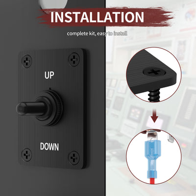 30A 12VDC SPDT 3 Way Momentary Toggle Switch with Plate and Cover - DAIER