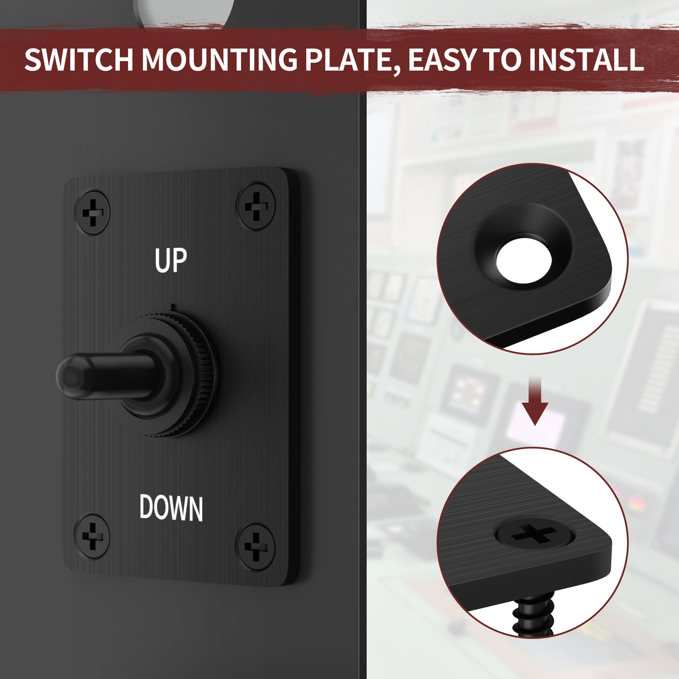 30A 12VDC / 15A 250VAC ON-OFF-ON Latching Polarity Reverse Toggle Switch Kit