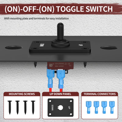 30A 12V DPDT 3 Way Polarity Reversal Momentary Toggle Switch - DAIER