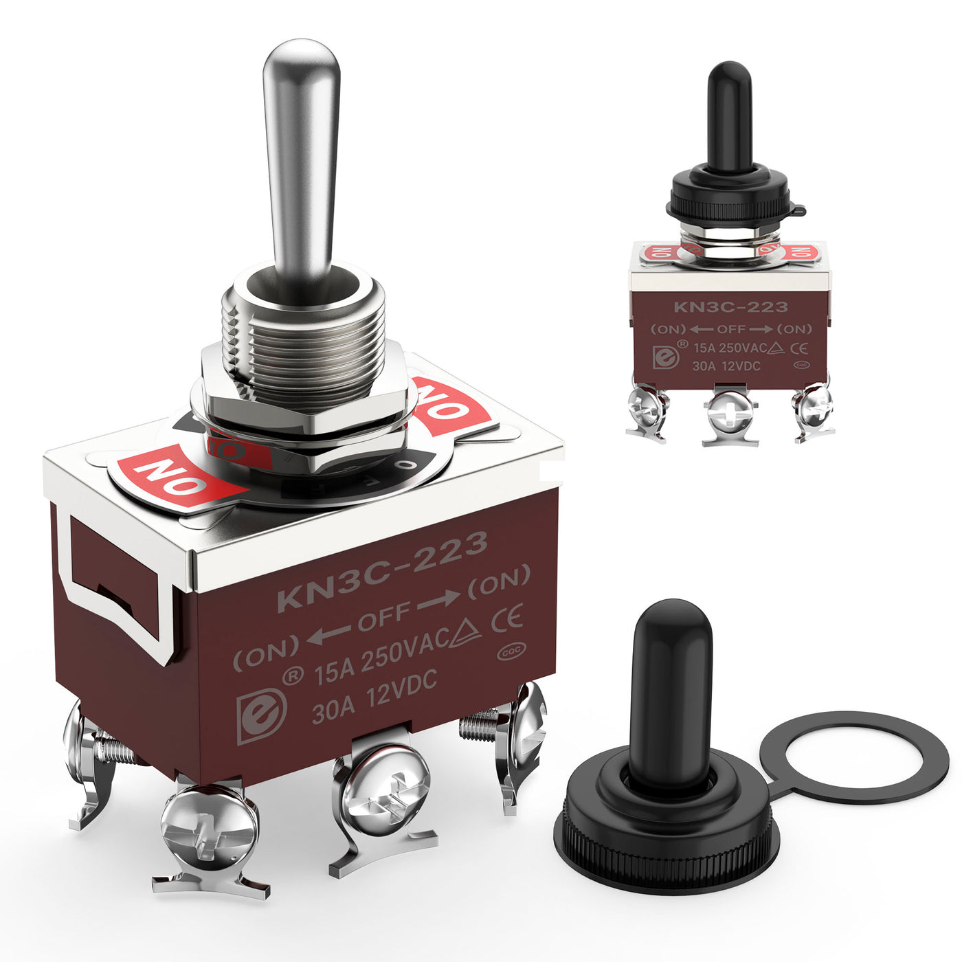 30A 12VDC Momentary 3 Position (ON)-OFF-(ON) DPDT 6 Pin Toggle Switch ...