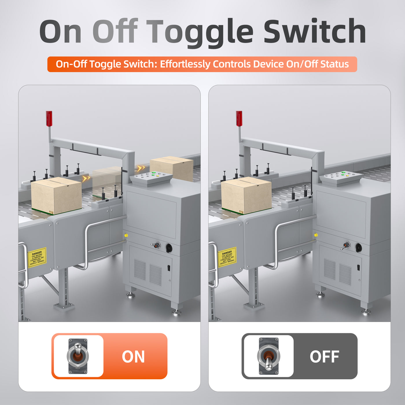 2PC IP68 Waterproof Pre-Wired Toggle Switch - 30A 12VDC SPST ON-OFF 2 Pin
