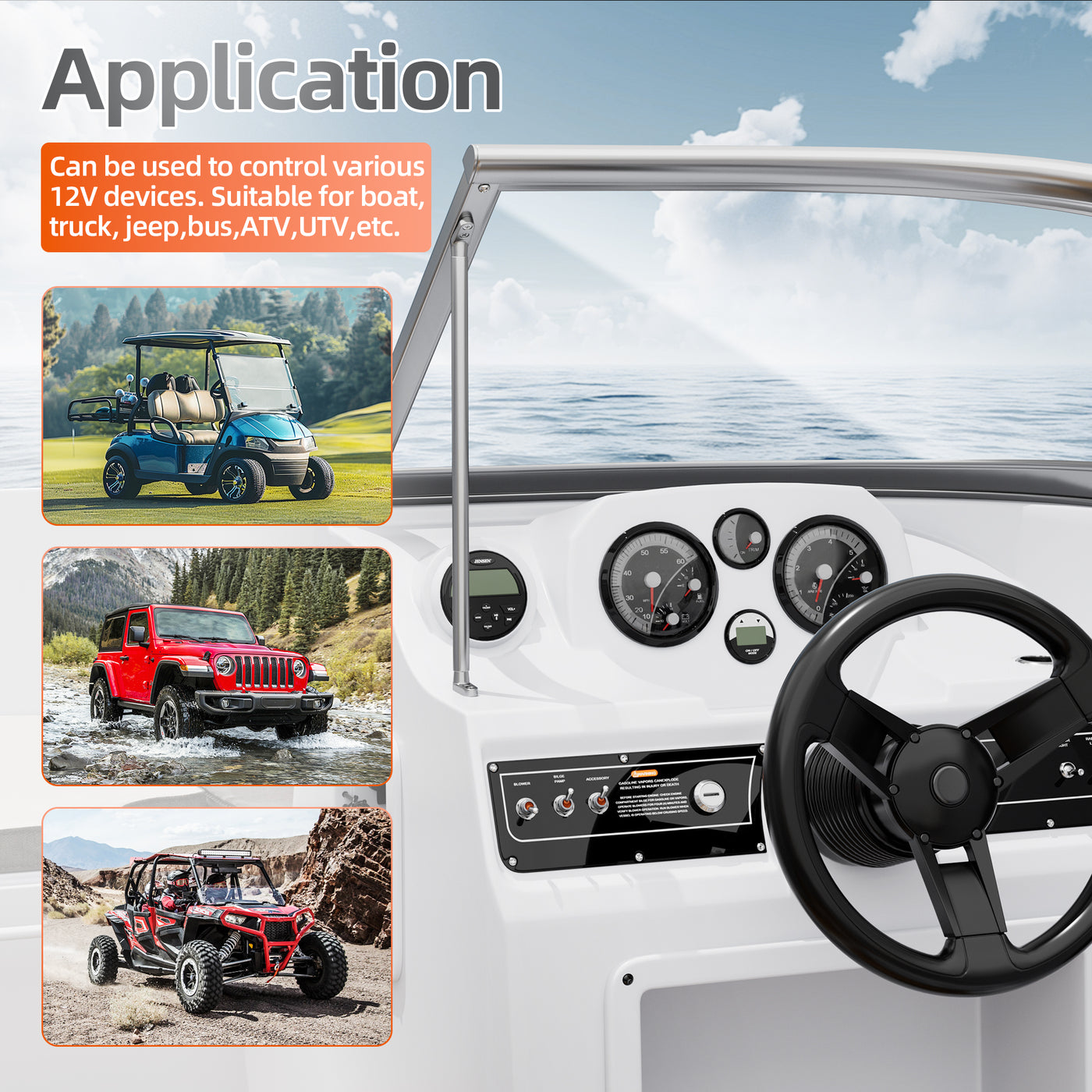 2PC IP68 Waterproof Pre-Wired Toggle Switch - 30A 12VDC SPST ON-OFF 2 Pin