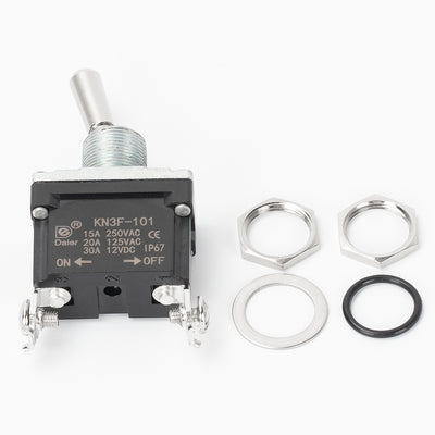 IP67 Waterproof Toggle Switch - 30A 12VDC SPST ON-OFF 2 Pin