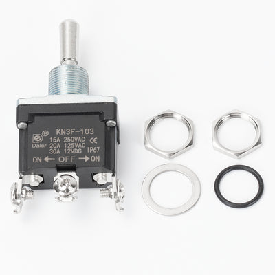 IP67 30A 12V SPDT ON-OFF-ON 3 Pin Waterproof Toggle Switch