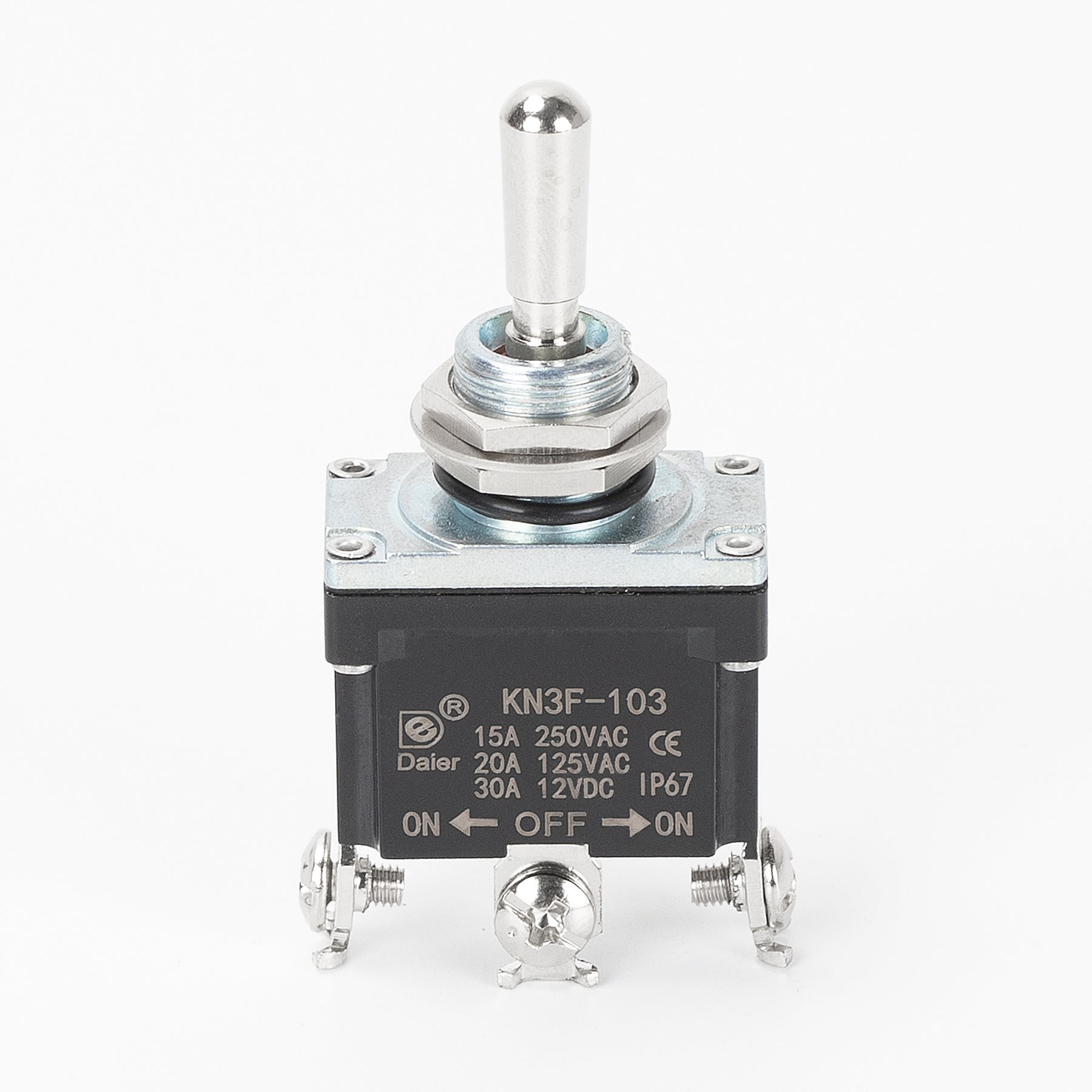 IP67 Toggle Switch | 30A 12V SPDT ON-OFF-ON 3-Pin | DAIER