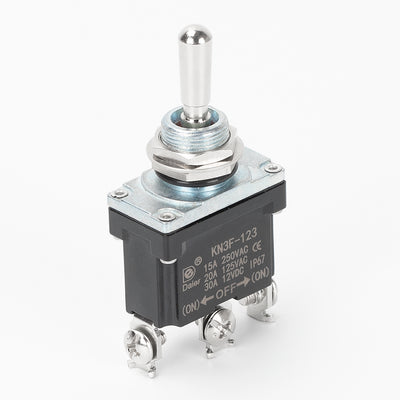 IP67 Waterproof SPDT 3 Way Momentary (ON)-OFF-(ON) Toggle Switch