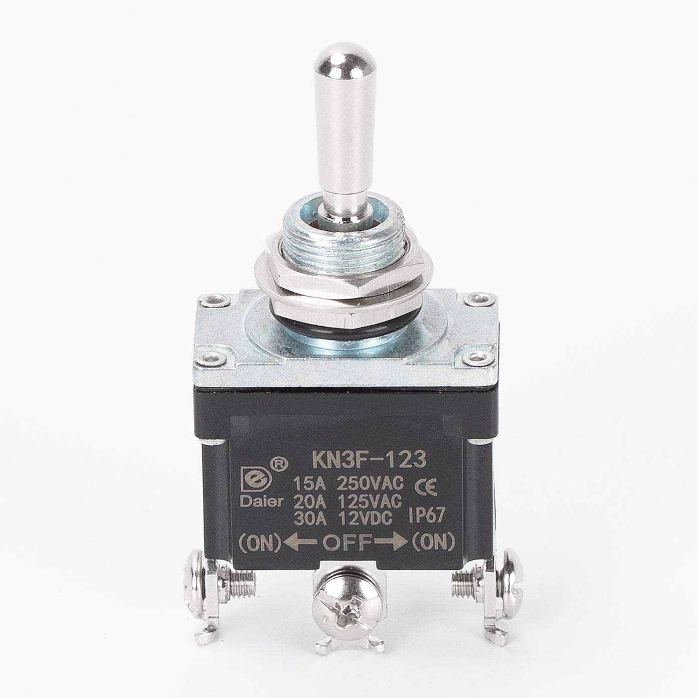 IP67 Waterproof SPDT 3 Way Momentary (ON)-OFF-(ON) Toggle Switch – DAIER