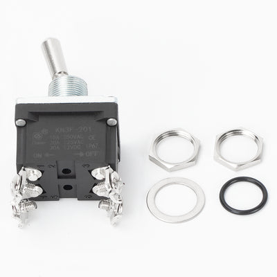 IP67 Waterproof 30A 12VDC ON-OFF 4 Terminal DPST Toggle Switch for Multi-Circuit Control
