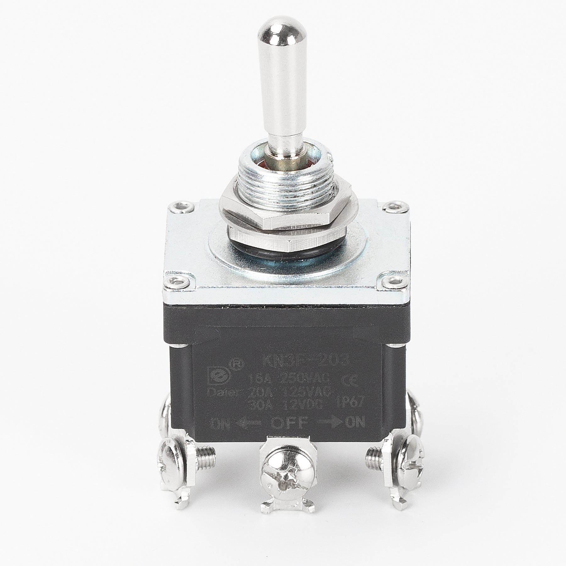 30A 12VDC IP67 Latching DPDT 6 Pin ON-OFF-ON Toggle Switch – DAIER
