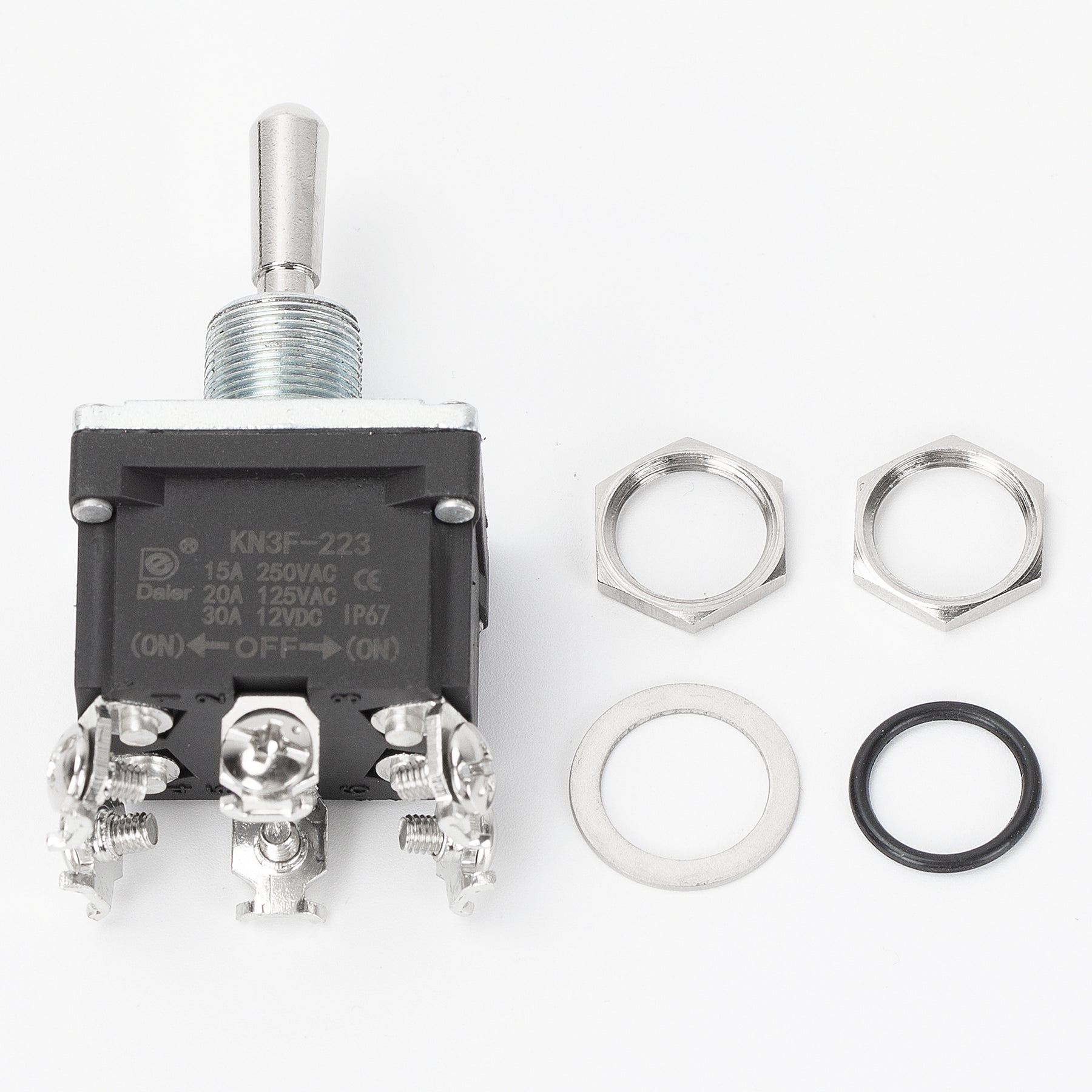 30A 12VDC IP67 Momentary DPDT 6 Pin (ON)-OFF-(ON) Toggle Switch – DAIER