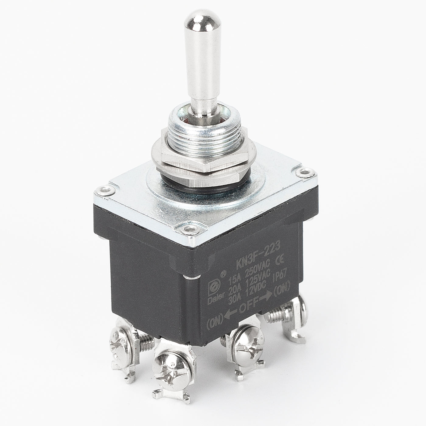 30A 12VDC IP67 Momentary DPDT 6 Pin (ON)-OFF-(ON) Toggle Switch